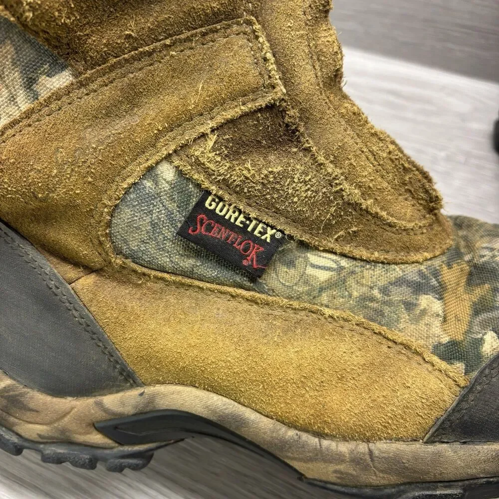Cabelas Boots Gore Tex Scent Lok Zippered Mens Size 9 Outdoor Hunting Camo